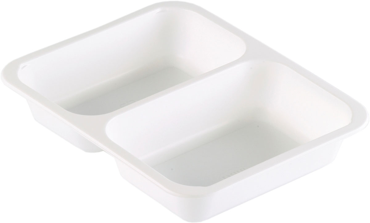 PP-Schale Caterline 227 x 178  Weiß 2-Teilung