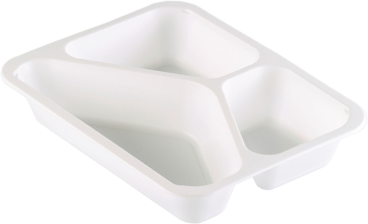 PP-Schale Caterline 227 x 178 Weiß 3-Teilung